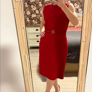 Harve Benard Vibrant Red Midi Dress
